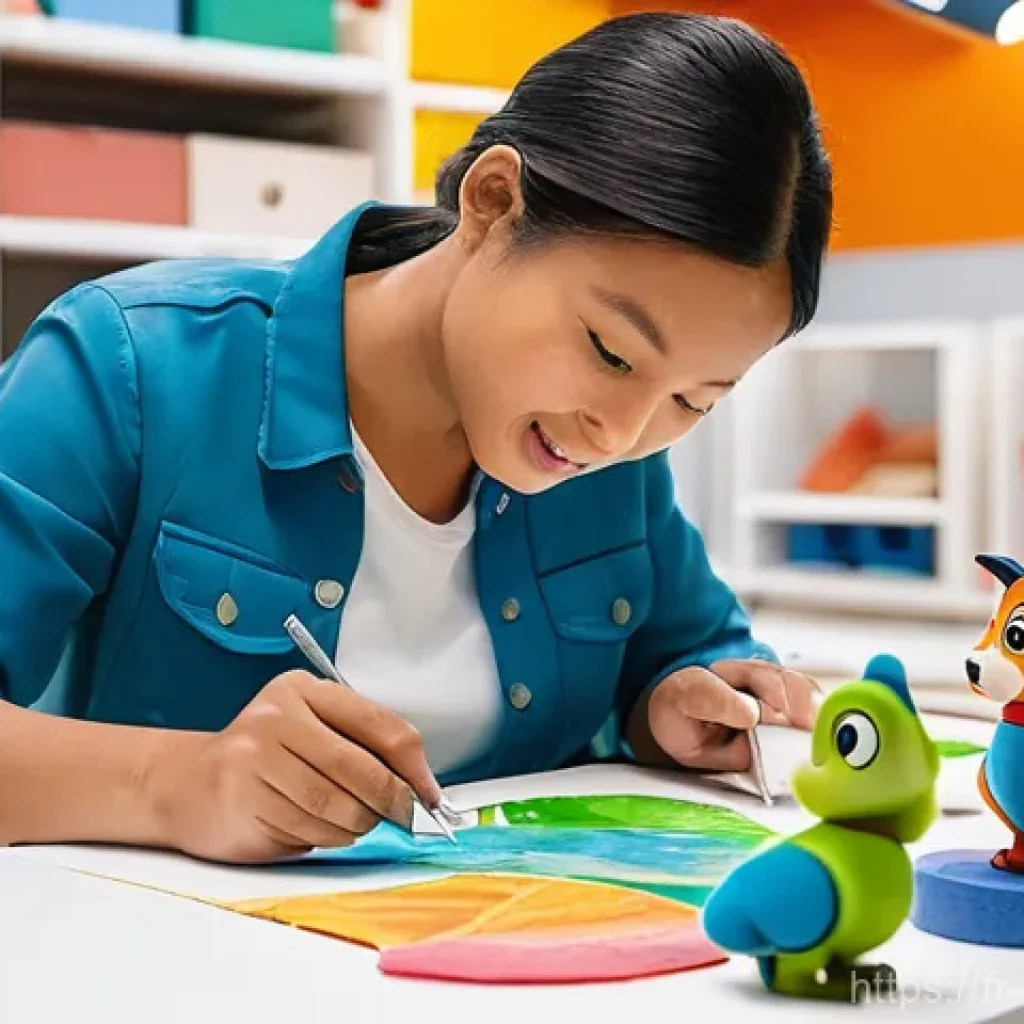 소피루비 굿즈 제작사 - **Prompt: The Craft of Bringing Animated Characters to Life**
A bright, modern European design s...