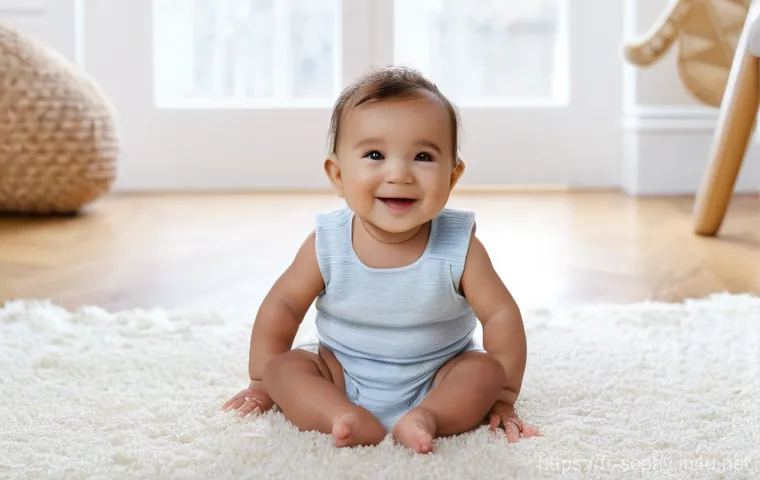 소피루비 국내외 반응 - **Prompt:** A joyous 6-month-old baby, wearing a soft, pastel-colored onesie, is happily interacting...